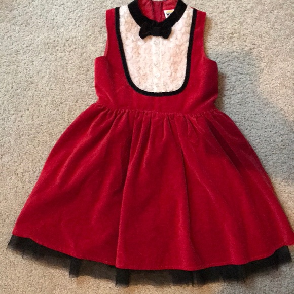 Girls Red Holiday Dress - M 7/8 - Picture 1 of 6